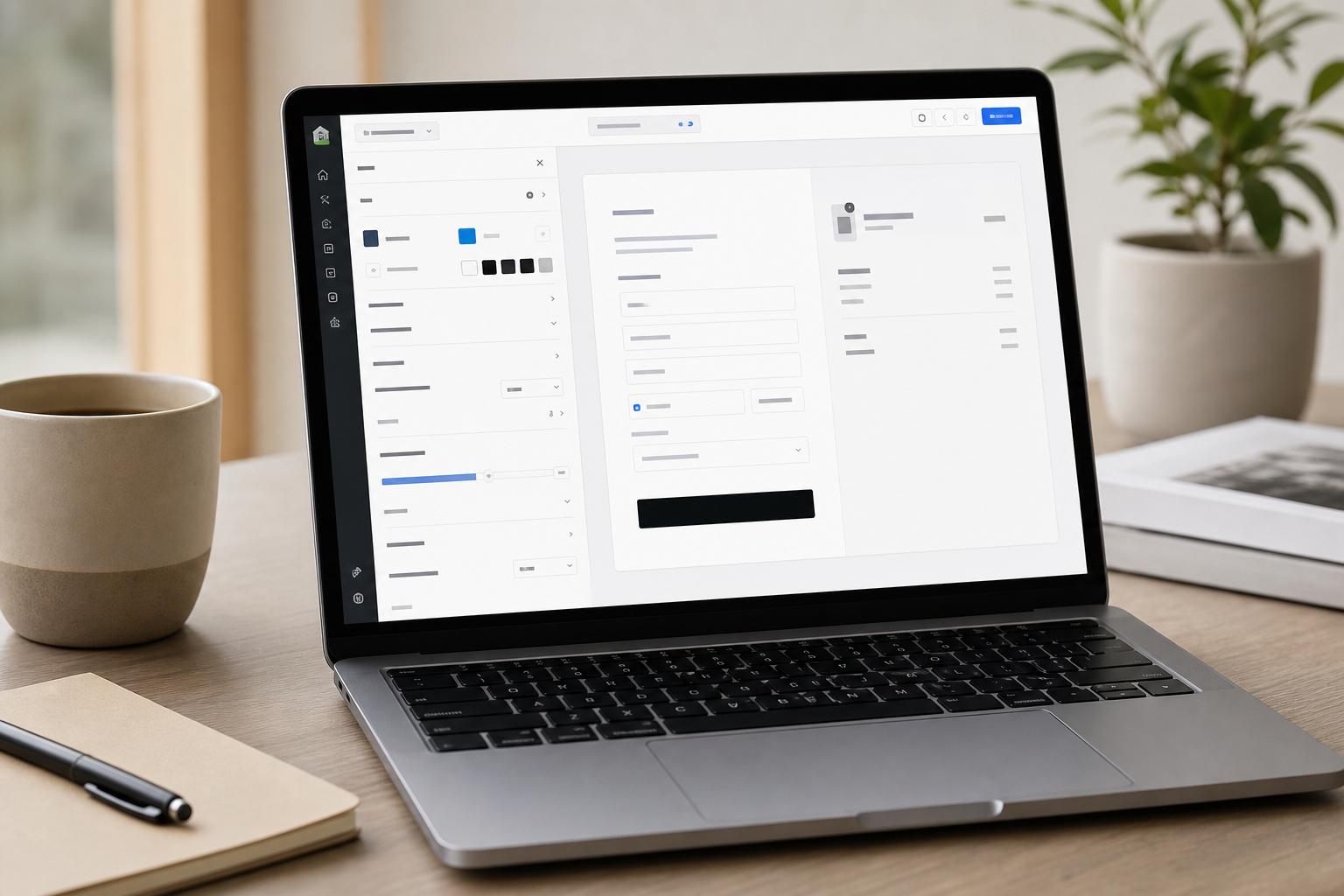 Laptop showing Shopify checkout page editor