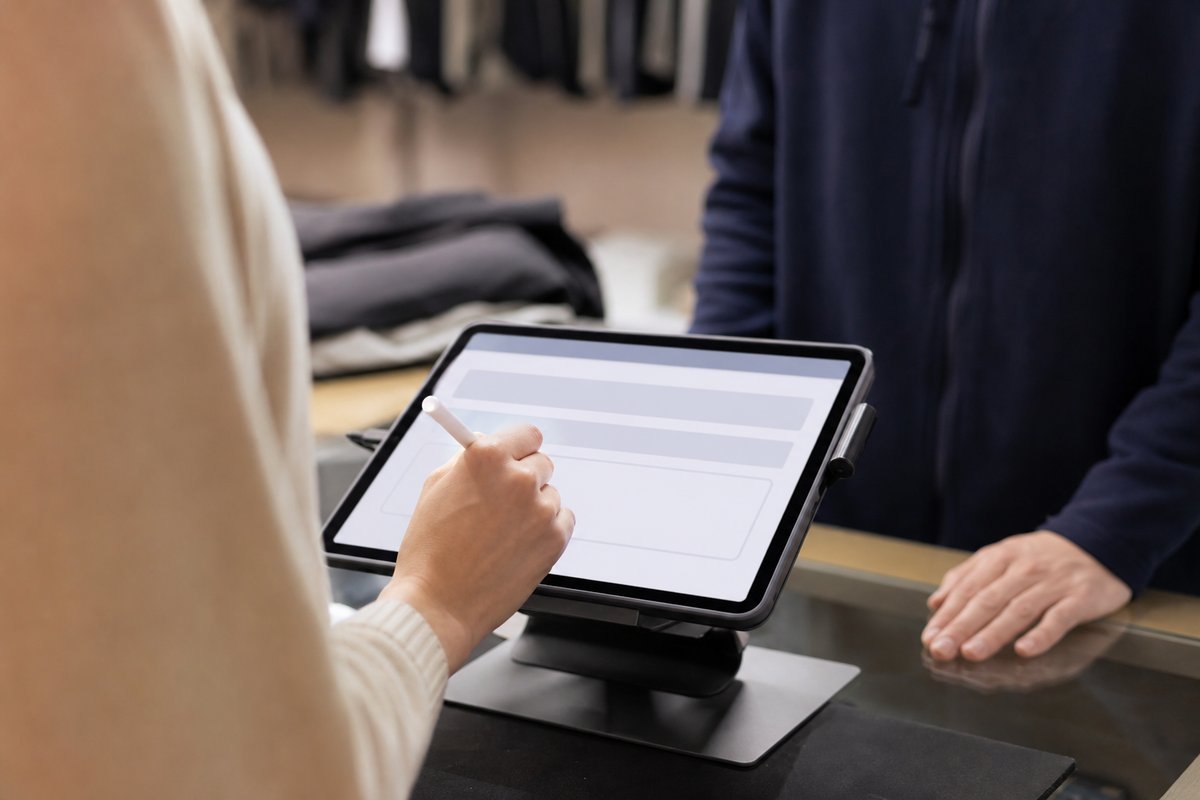 In-store tablet suggesting subscription signup