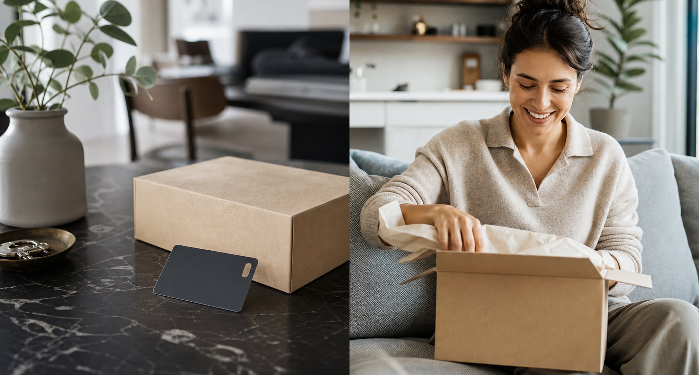 Lifestyle scene contrasting membership access and subscription delivery