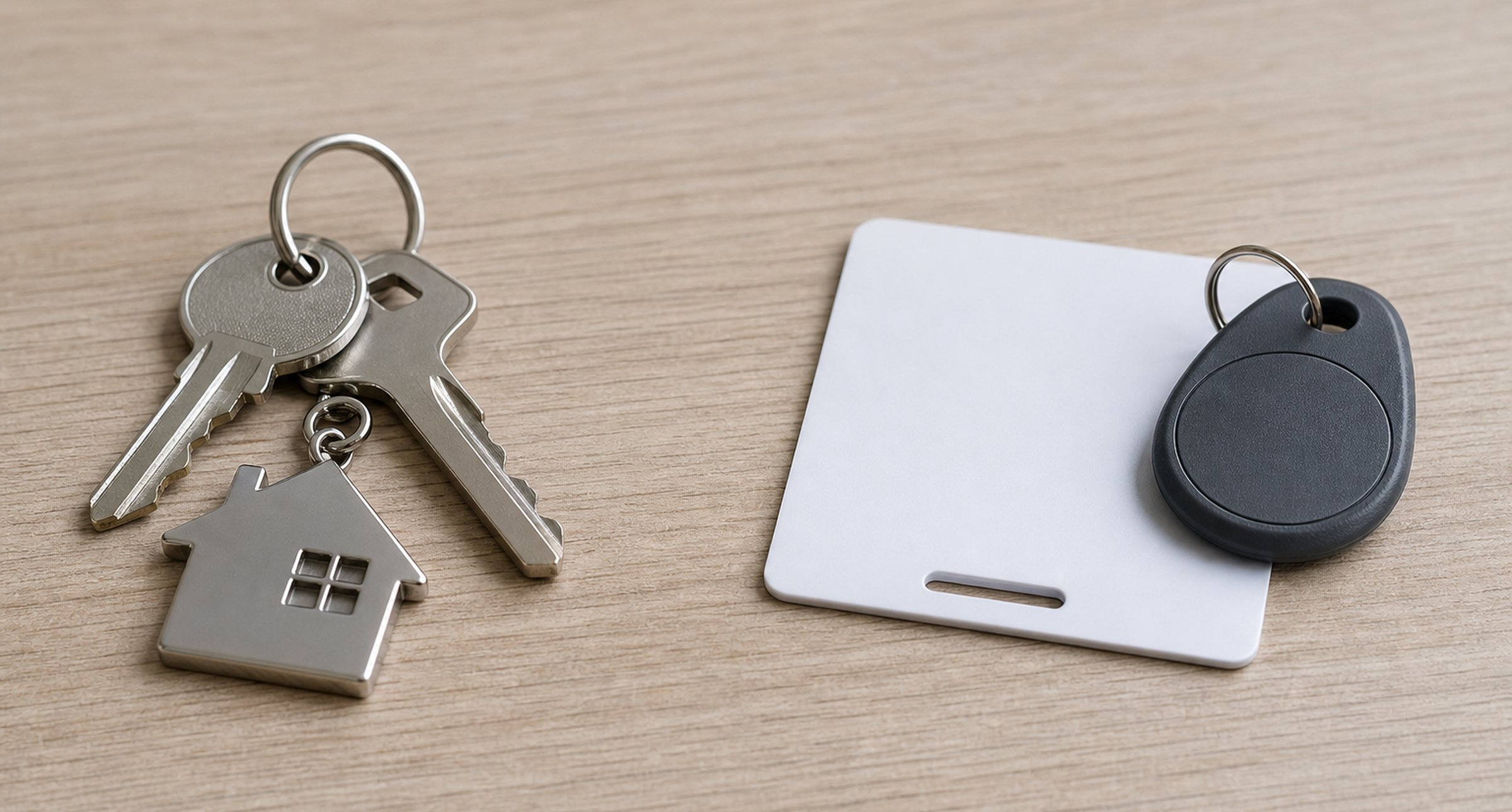 Keys and access card comparing owning versus product as a service