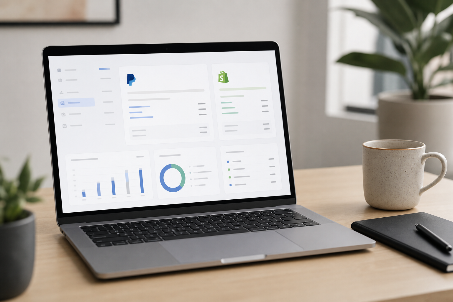 Merchant reviewing PayPal Shopify fees on a laptop