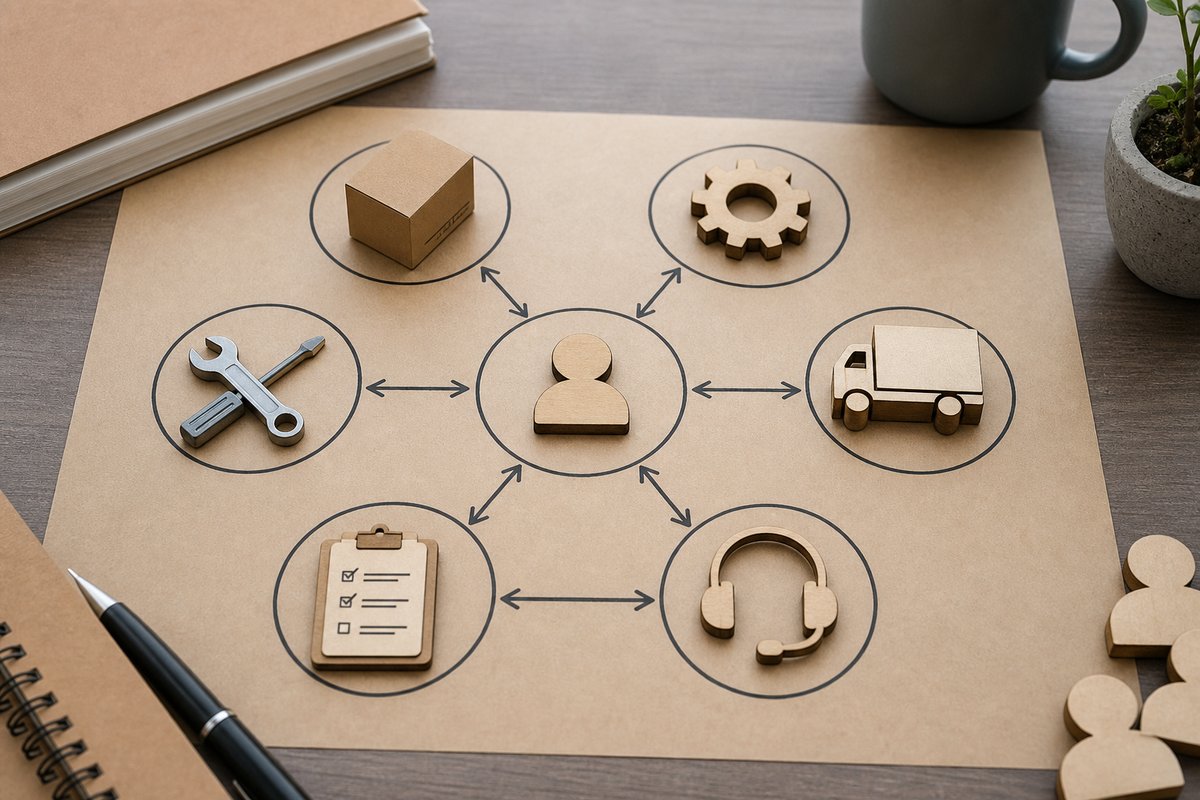 Desk props suggesting product-service systems PSS