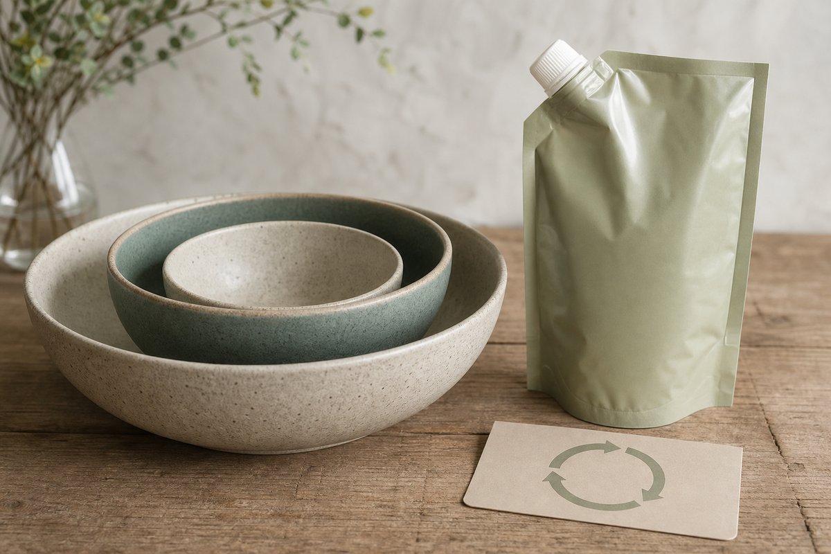Refill setup suggesting circular economy and recurring commerce