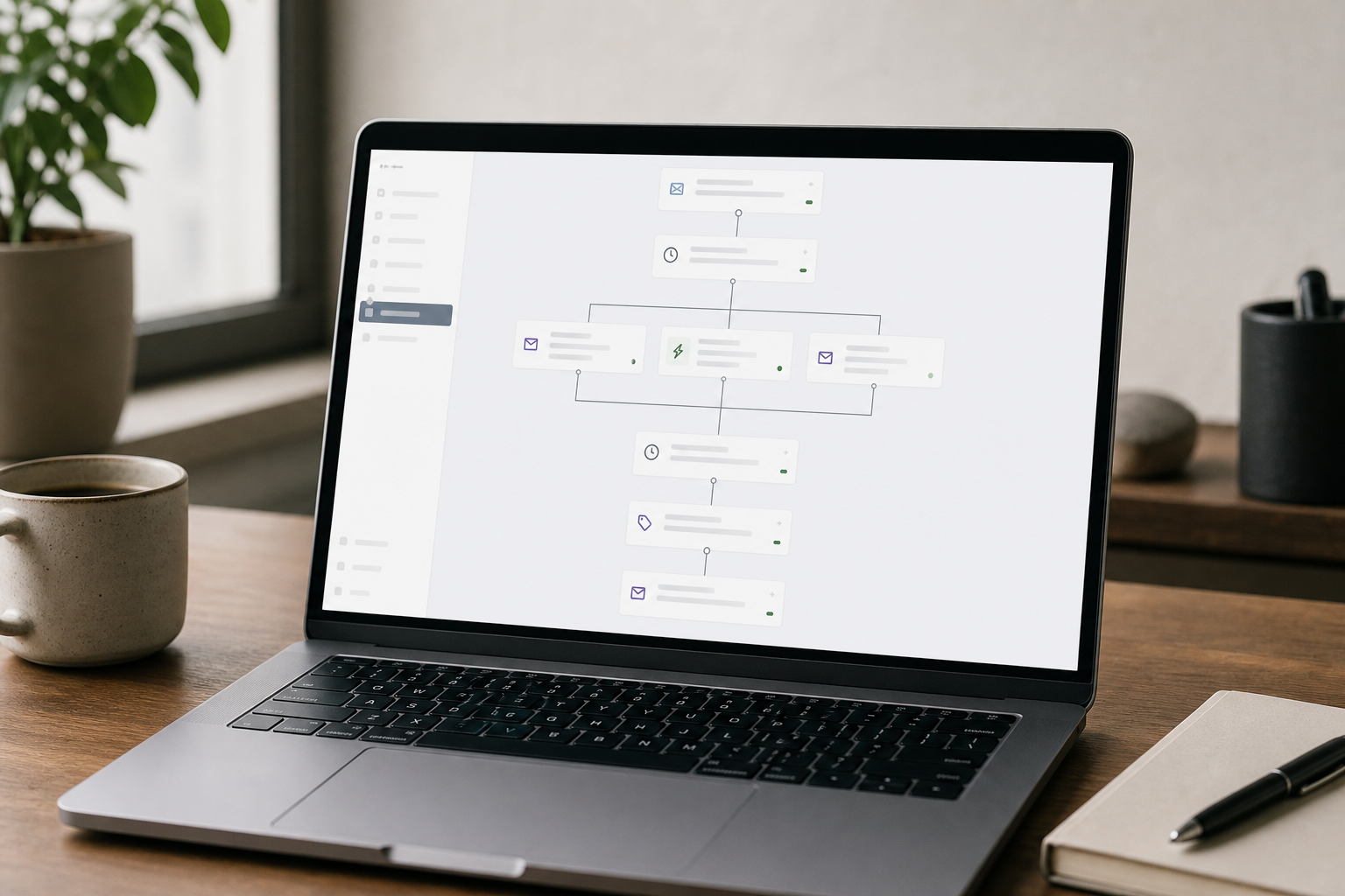 Laptop showing abandoned checkout automation workflow
