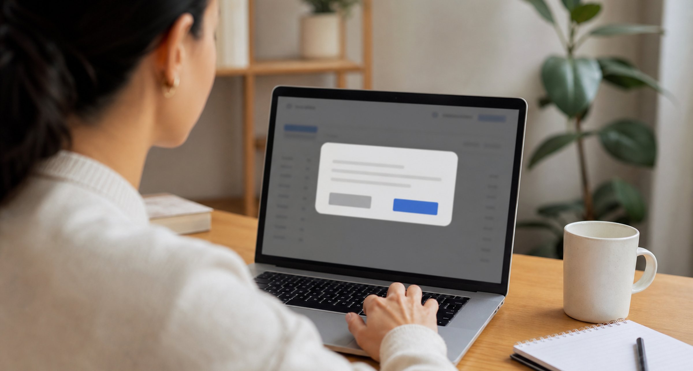 Customer choosing skip subscription instead of cancel on a laptop