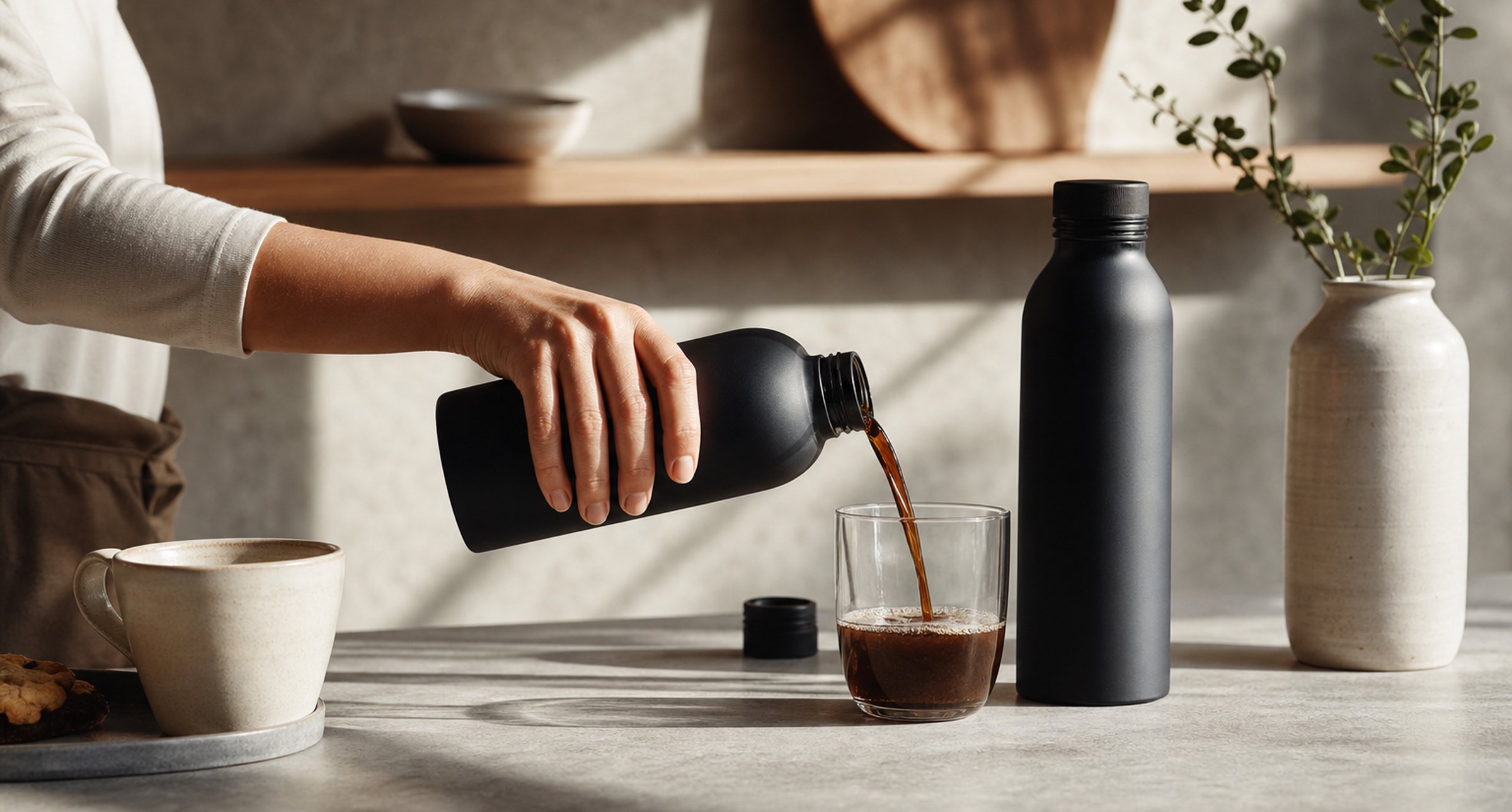 Refill bottle and cup suggesting a consumable subscription lifecycle