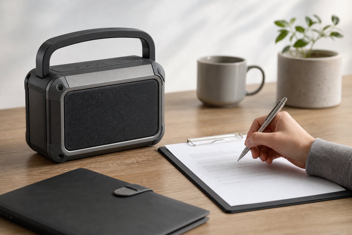 Desk still life suggesting product as a service offers